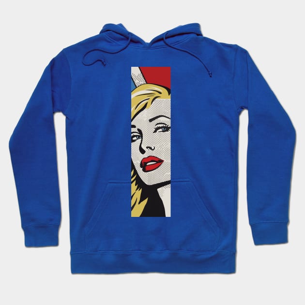 Pop Art American Blonde Hoodie by Blue Planet Boutique